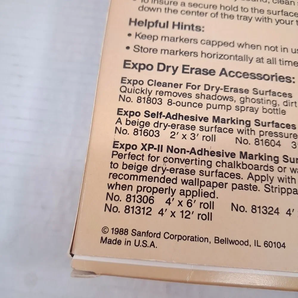 Vintage EXPO Dry-Erase Markers 6 Pack‎ Organizer Sanford 83056 Broad tip POTENT